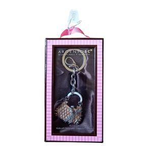 Argento SC Pink Handbag Keychain Crystalized Swarovski Elements